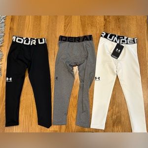 Under Armour Cold Gear Leggins. Three pairs (black, gray & white) NWT